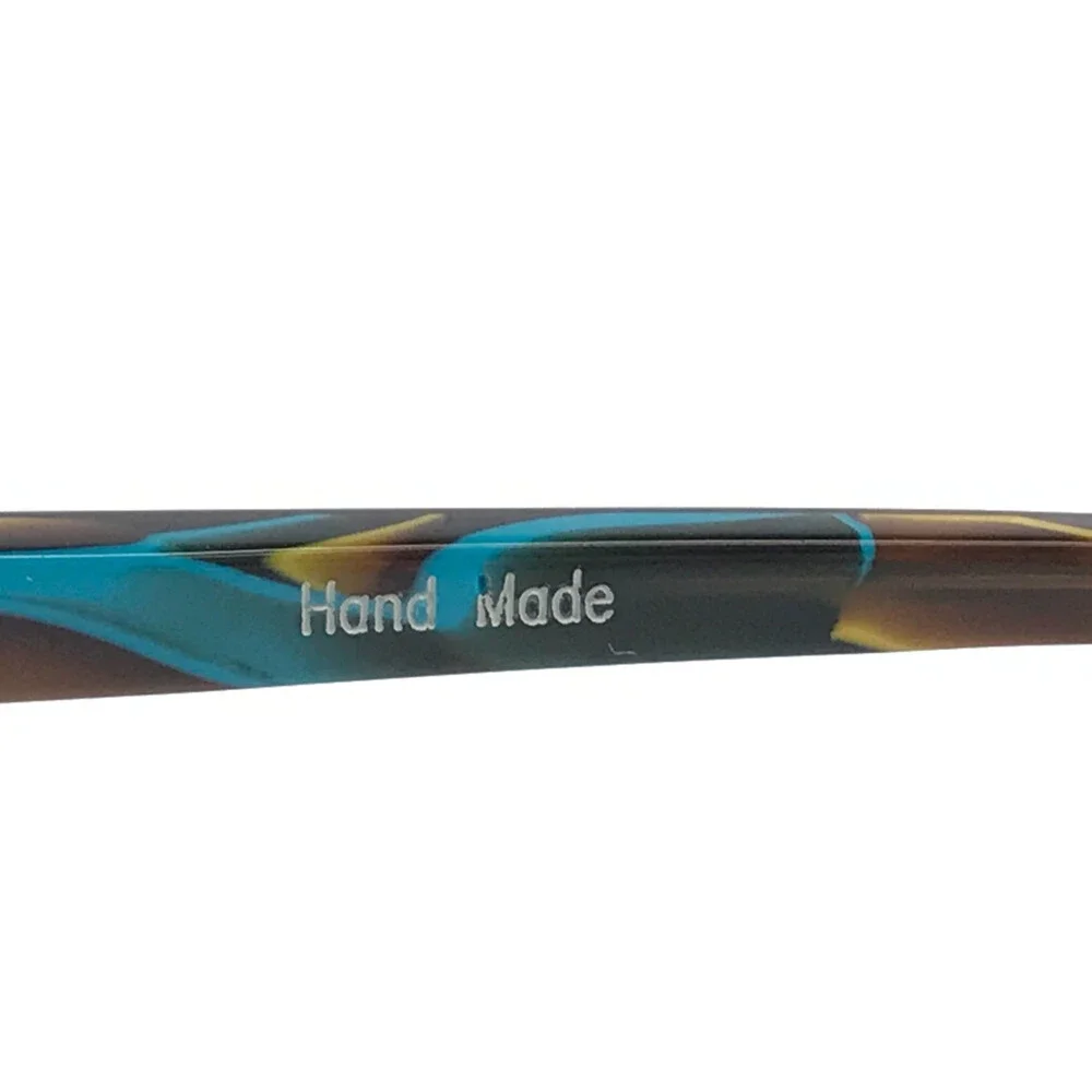BOZ Eyeglasses Frames VANINA 7323 Brown Plaid Blue Yellow Marble 52-16-145